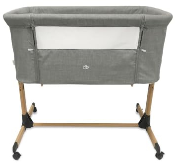 Interbaby Beistellbett STUCK TO ME · grau· Set aus Aluminium, Wickel- und Tragetasche - 6 verstellbare Höhen - unabhängige Räder mit Bremsen