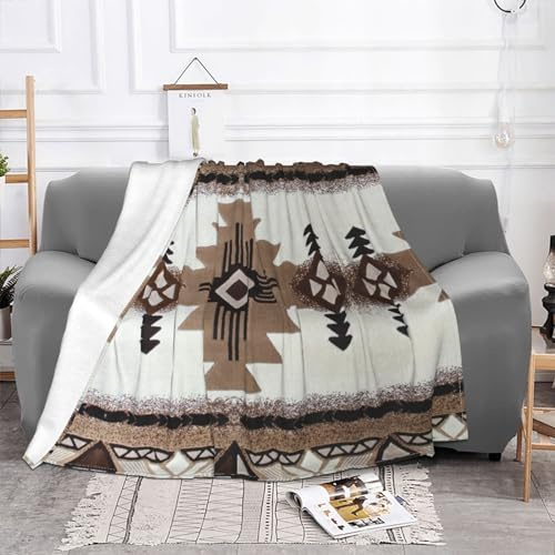Jbyjbx Flanelldecke mit Indianer-Druck, für Wohnzimmer, Schlafzimmer, für alle Jahreszeiten, Geschenk für Erwachsene, Damen, 101,6 x 76,2 cm