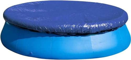 15Ft Swimming Pool Cover - Round Pool Cover - Inflatable Pool Cover with Drawstrings,Outdoor Garden Dust Solar Pool Cover Protector, Frame Pool Rainproof Cover