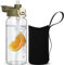 DEARRAY 0.6l Gourde en Verre avec Paille, 600ml Bouteille d'eau en Verre Borosilicaté Anti-fuite pour Enfants, École