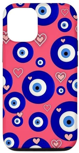 Evil Eyes Aesthetic Heart Case for iPhone 14 Pro