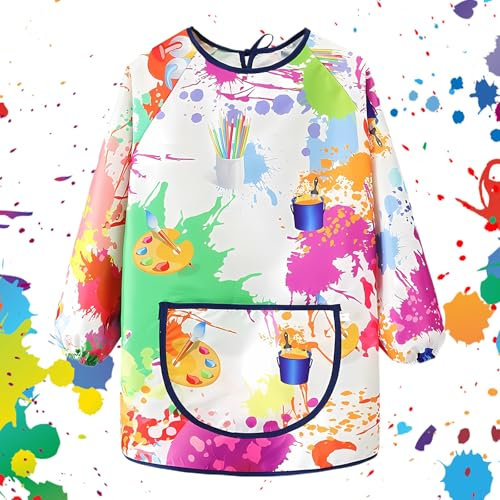 AhLmA Tablier Peinture Imperméable Réglable Kids Tablier Imperméable Tablier Pour Enfants Tablier Résistant aux Taches Pour la Peinture, la Cuisine, Les Fêtes et L'artisanat, etc