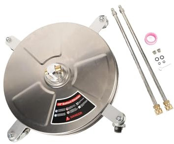 Milageto 15inch Pressure Washer Surface Cleaner with 2 Wand Professional 4000 PSI Stainless Steel with Wheels