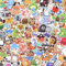 100 pezzi di adesivi di animali carini, adesivi colorati Kawaii impermeabili, vari animali dei cartoni animati per bottiglie d'acqua, skateboard, bagagli, computer portatile, valigia, chitarra
