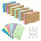 Flash Cards 300 PCS Revision Cards 5 * 3 Inch Kraft Paper Notecards with 6 Metal Binder Ring Multicolor Double Sided Flshcards for Office Home School Learning Record