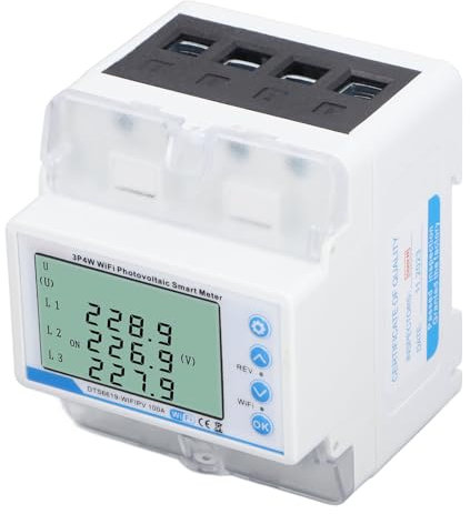 Intelligenter Energie Leistungsschalter, WiFi Fernbedienung, Photovoltaik Smart Meter für Tuya, 60 300 V, 100 A, 3P, 4 W, Bidirektionale Messung, Energie, Spannung, Strom