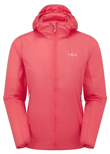 Rab Damen Vital Hoody - Ultraleichte, winddichte Shell-Jacke zum Wandern, Trailrunning und Klettern, Hibiskus, M