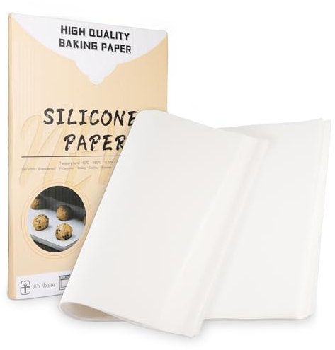 KEESIN 200 Pieces Baking Paper, Greaseproof Paper, Parchment Paper for Baking, Baking Paper for Hot Air Fryer and Baking