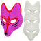 SKISUNO 4 Stück Fuchs Maske Fuchsmaske halloween maske Maskenset halloween-maske mund maske fox mask Zubehör Tiermaske selber machen Maskerade Masken Masse Party leere Masken Pu Weiß