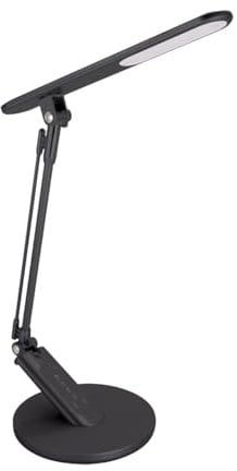 Licht-Erlebnisse LED Schreibtischlampe Touch Dimmer Farbwechsel 46 cm Edelstahl 500 lm Schwarz Modern Leselampe Tischleuchte Büro