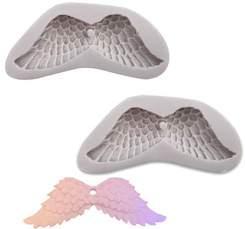 2 Stück 3D Engel Flügel Silikon Formen, Aromatherapie Gips Kuchen Kerzenform DIY Handgemachte Seife Handwerk Schokolade Fondant Formen