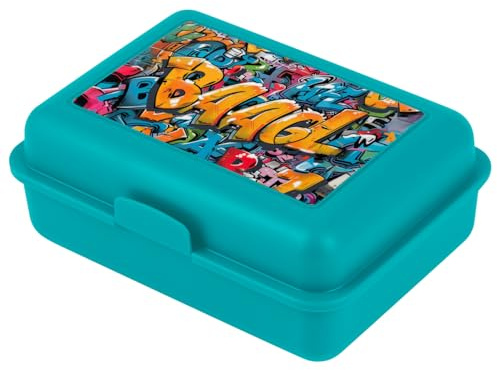 Baagl Brotdose Kinder Schule Lunchbox Mädchen Jungen Brotbox - Skatepark | Jausenbox, Brotzeitbox und Snackbox für Kindergarten verfügt über eine Trennwand für eine abwechslungsreiche Brotzeit.