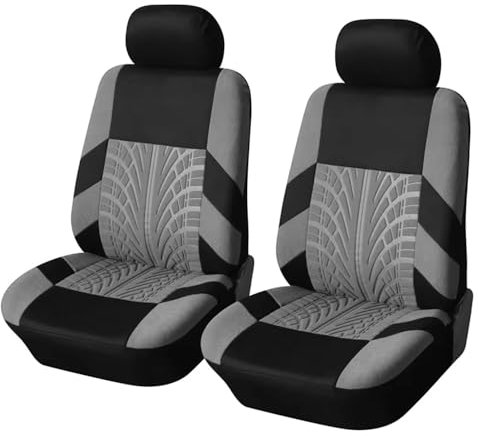 BFRDGE Auto Sitzbezüge, für Dacia Sandero 3/Stepway 3/Dacia Jogger 2021-2024 2025 2 Sitzbezug Auto Vordersitze,Schonbezug Autositz, Atmungsaktiv Verschleißfest Bequem,B Grey