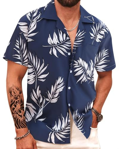 APTRO Men's Hawaiian Shirt Short Sleeved Floral Beach Aloha Funky Party Holiday Shirt