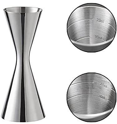 304 Edelstahl Cocktail Messbecher Eingebaute Waage Cocktail Jigger Dual Spirit Measure Cup Cocktail Professionelle Barkeeper Geeignet für Bars und Wohnungen (30/60ml)