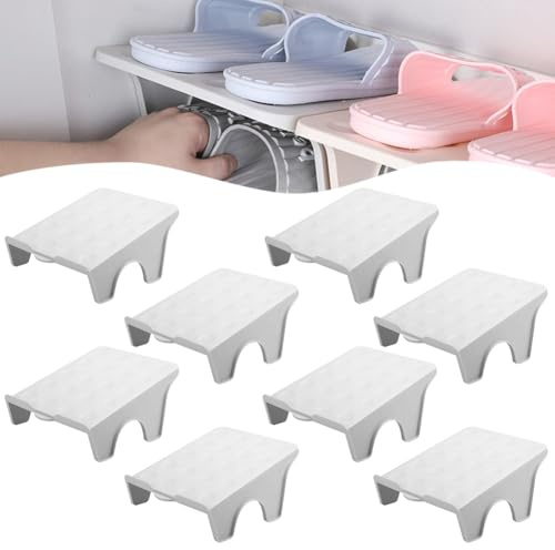 Umllpet Schuhstapler rutschfeste Schuhschlitze,8 Stück Schuhstapler Platzsparen Doppelschicht Schuhregal Schuhorganizer Schuhhalter Platzsparend,Organizer Schuhe Aufbewahrung für Zuhause Wohnzimmer