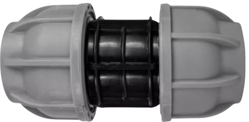 MYPURECORE MDPE Compression Fitting 20-50mm – Straight, Elbow, Tee, Stop End & Valve – BSP Threaded Water Pipe Connector – Leak-Proof Irrigation for Blue Pipe (Straight 25mm x 25mm)