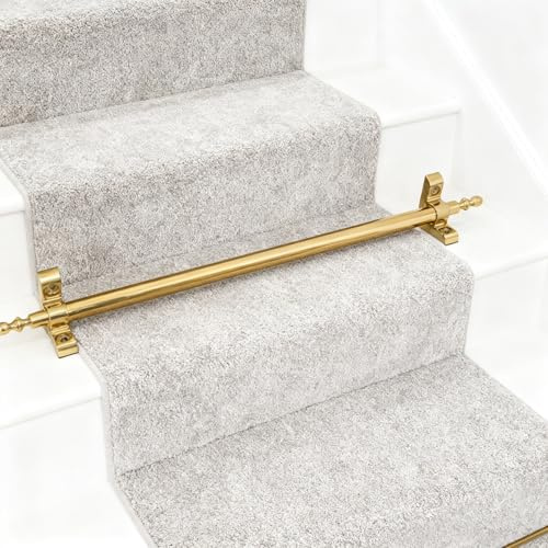 Corrimano tubolare in ottone personalizzato, 610 cm, per hotel, appartamenti, teatri e sale da concerto, include viti e staffe (confezione da 10 pezzi, 100 cm)