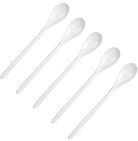 5 Stück Eierlöffel Kunststoff,Plastiklöffel,Plastik Löffel,JoghurtlöFfel,Eier KunststofflöFfel Lange Plastic Spoon,Wiederverwendbar(18.5cm)