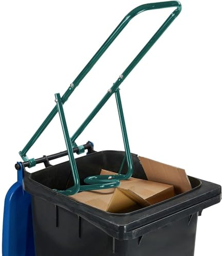 Optimal Products Heavy Duty Rubbish Press For Wheelie Bins, Household Waste Compressor, Manual, Recycling Compactor, Steel, Green Wheelie Bin Press | Increases Bin Capacity by 50% | Easy-to-Use