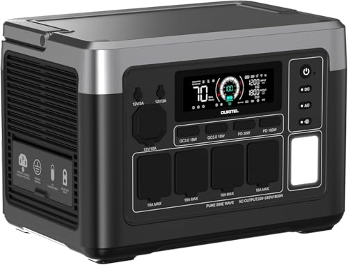 OUKITEL P1000 PLUS Generador Solar 1800W(3600W Pico), Estación de Energía Portátil 1024 Wh, Carga Rápida de 1200W, Batería de Respaldo LiFePO4, para Hogar, Acampada