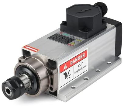 Moteur de Broche CNC 2.2kw Air-refroidi carré Moteur 220 24000RPM Er20 Broche céramique de 0.01mm for Cnc Broyage(Gold)