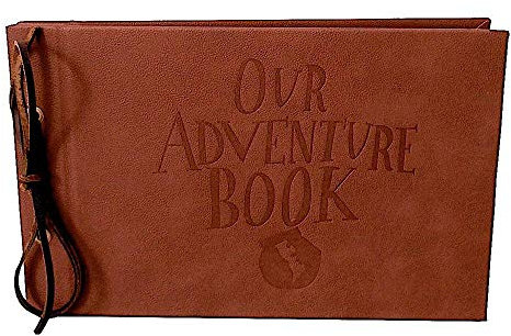 LINKEDWIN Our Adventure Book Ledereinband mit konkaven Wörtern Up Scrapbook Album Hochzeit Gästebuch 29,5 x 19,1 cm 80 Seiten