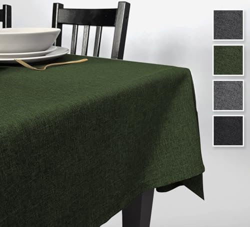 Rollmayer Hersteller abwaschbar Tischdecke Wasserabweisend/Lotuseffekt (Melange Grün 333, 150x350cm) Leinenoptik Tischtuch mit pflegeleicht Fleckschutz, Rechteckig, 4 Farbe & Größe wählbar