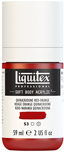 Liquitex 1959109 Professional Acrylic Paint Soft Body - Artist Paint in Creamy Opaque Consistency, High Pigmentation, Lightfast and Ageing Resistant, 59 ml Bottle - Quinacridone Red Orange