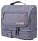 FANDARE Kulturbeutel Damen Herren Kosmetiktasche Reise Kulturbeutel, Waschtasche Kulturtasche zum Aufhängen mit getrennten Fächern für trockene und nasse Reiseartikel Wasserdicht Polyester Grau