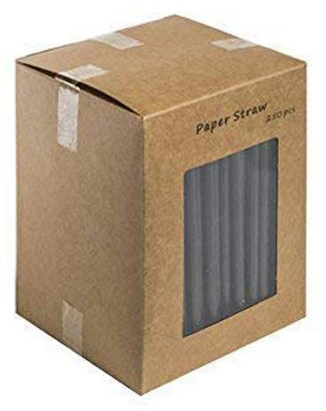We Can Source It Ltd - Black Paper Straws - 100% Biodegradable, Compostable, Eco-Friendly Disposable - for Cocktails, Tumblers - Drinking, Party - 5.5inch/140mm - 250pc in 1 Box