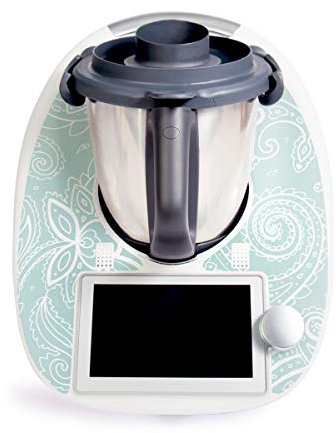 WANDKINGS Aufkleber Sticker für Thermomix TM6, Schnörkel Mint