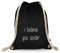 Turnbeutelliebe® Turnbeutel mit Spruch - lustige Denglisch Sprüche - Bedruckt - Baumwolle schwarz - Sportbeutel - Rucksack - ca. 12 Liter - 37 x 46 cm (I Believe You Spider)