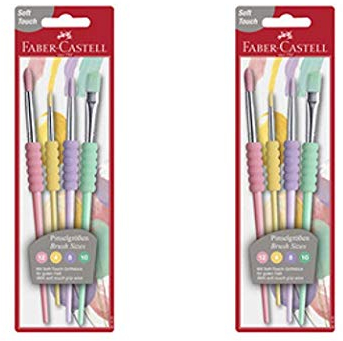 Faber-Castell Pinsel 4er Set Pastell Softgriffstück (2, Pinselset Pastell)
