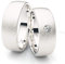 Massive Silber Eheringe 7 mm Rhodiniert mit großem Zirkonia 3 mm Stein Trauringe Partnerringe Freundschaftsringe 100% Made in Germany - Inkl. Gratis Gravur und Etui (Schrägmattiert)