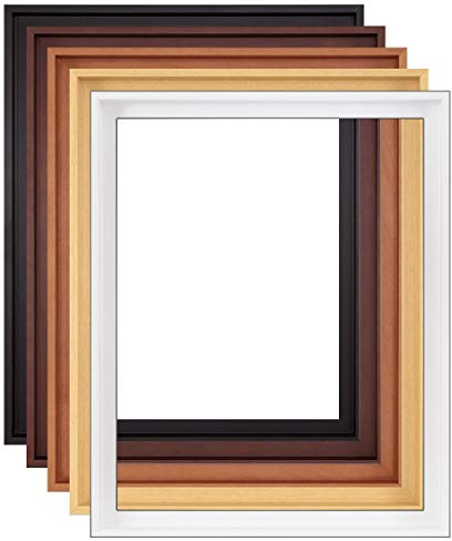 myposterframe Schattenfugen Rahmen 18 x 24 cm Holz Leerrahmen Mira für Leinwand Schwarz matt