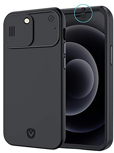 Spy-Fy iPhone 12 Pro Case with Sliding Camera Cover Front and Rear | Protect Your Privacy | 2 Meter Drop Protection | Matt Black