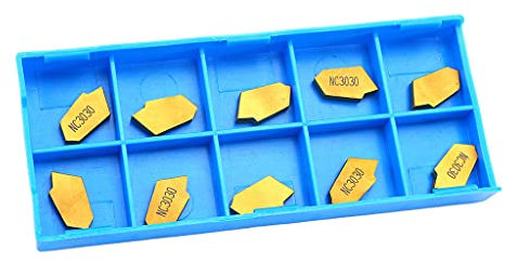 Harilla 10 Packs 3mm GTN3 Parting Off Tips Inserts Cutting CNC Lathe Accessories