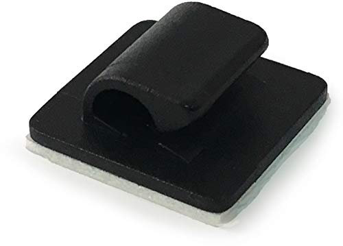 100x Adhesive PC Desk Cable Management Tidy Black Clips Phone USB GPS Dash Cam SAT NAV AUX Wire