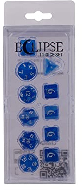 Ultra PRO - Eclipse 11 Würfelset (Pacific Blue) - Großartiges Würfelset für alle Arten von Karten- und Brettspielen wie, DND, MTG und RPG - UP Your Game with Ultra PRO