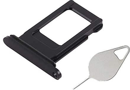 OnlyTech - Tiroir/Support de la Carte sim de Remplacement pour l'iPhone XR Noir - avec Joint d'étanchéité installé + Outil d'extraction