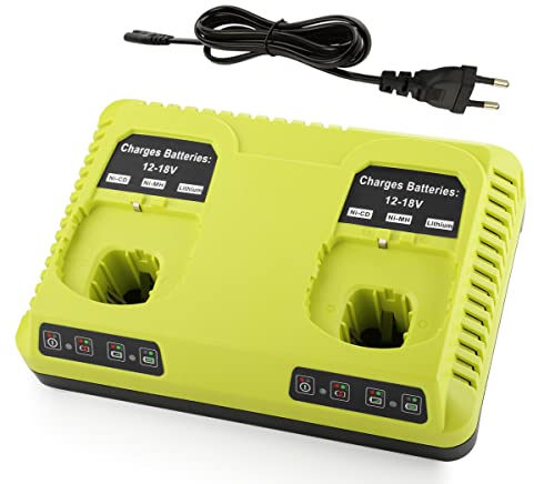 XNJTG Ersatzladegerät 3A 12V-18V Dual Port Ladegerät Ersatz für Ryobi ONE+ P108 P107 P104 P105 P102 P103 Werkzeuge Akku