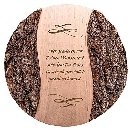Holz Scheibe mit Gravur | Personalisiert mit Wunschdatum und Namen | Ornament | Hochzeitsgeschenke für Brautpaar | Geschenk zum Jahrestag für ihn | Besondere Geschenkidee zum Hochzeitstag