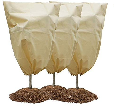 Bseical Winterschutz für Pflanzen überwinterungszelt kübelpflanzen, Pflanzen Frostschutz, Groß Pflanzenschutz Sack Pflanzenabdeckung mit Zugband, Atmungsaktiv Extrem Haltbar (3, 100x80cm)