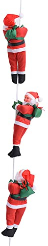 Bexdug Santa Kletterseil Leiter,Kletternder Weihnachtsmann Anhänger,auf Seilleiter Ornament Für Weihnachten,Weihnachten Nikolaus Spielzeug