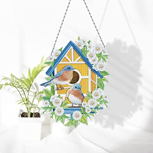 TROYSINC 5D DIY Diamond Painting Kranz, DIY Diamant Painting Set, Beide Seiten Strass Kristall Malerei Kit Türkranz Türschmuck Wanddekor für Home (Stil C)