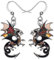 Emaille-Legierung Drachen Ohrringe Fantasy Dinosaurier Drop Dangle Mode Schmuck für Frauen Mädchen Charme Geschenk (Braun)