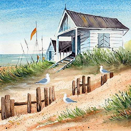 Anniversary House Tiflair PJ370080 Luxus-Servietten, Strandhaus, 3-lagig