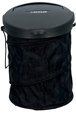Dunlop Car Waste Bin - faltbar - Ø 16 cm - mit Deckel - für das Armaturenbrett oder den Boden
