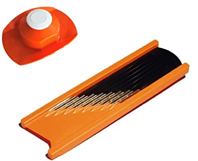 JOSKO Produkte 2 tlg SET Wellenschneider Wellenhobel Kartoffelschneider mit Edelstahlklinge + Fingerschutz Obst & Gemüse in Wellen oder Gittermuster schneiden, Orange